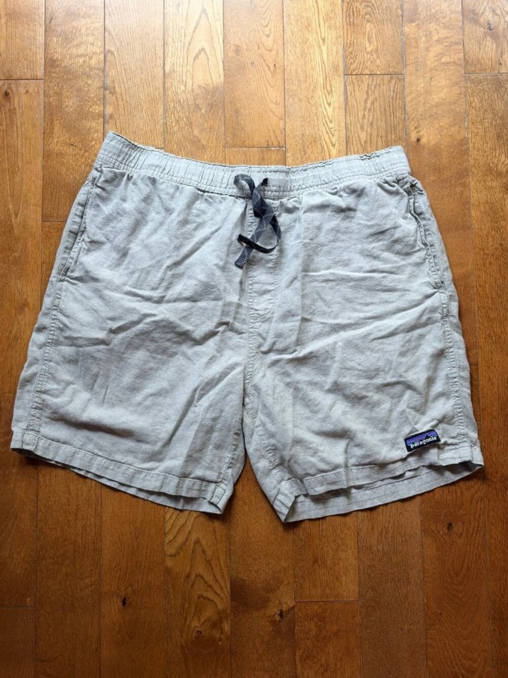 Patagonia Baggies Naturals Grey Hemp-Blend Shorts Large